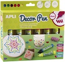 Rotuladores efecto 3D - Decorpen acabado FLUOR ideales para decorar todo tipo de superficies 6uds Apli