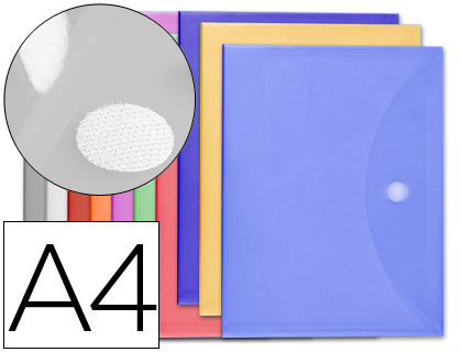 Sobre velcro A4 12uds colores surtidos Liderpapel