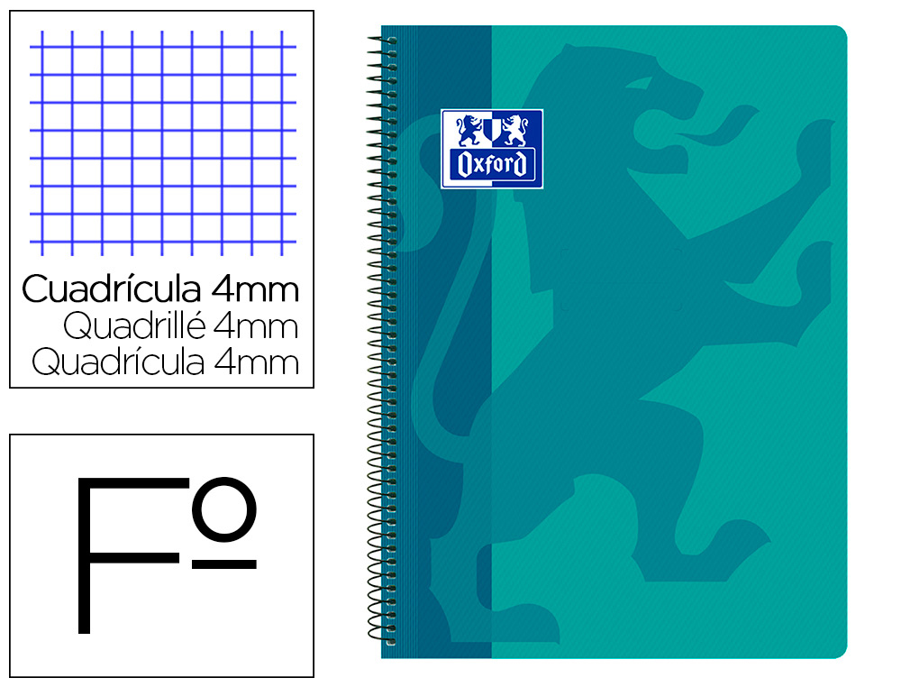 Cuaderno espiral 4X4 Fº 90g 80h T/P C/M Oxford