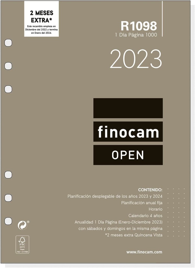 Recambio Anual 2023 Open 1 Día Página Enero 2023 - Diciembre 2023 (12 meses) Español