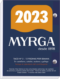Taco Calendario Sobremesa Nº3 2023 Myrga