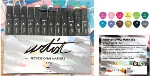 Rotuladores professional doble punta colores basicos 12uds Artist