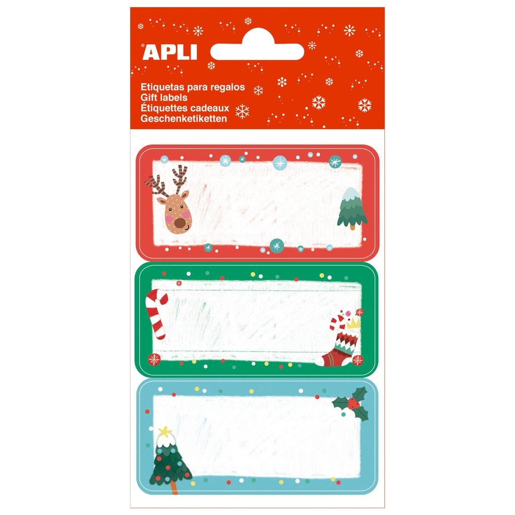 Etiquetas regalo Navidad 3h 9uds Muérdago Apli