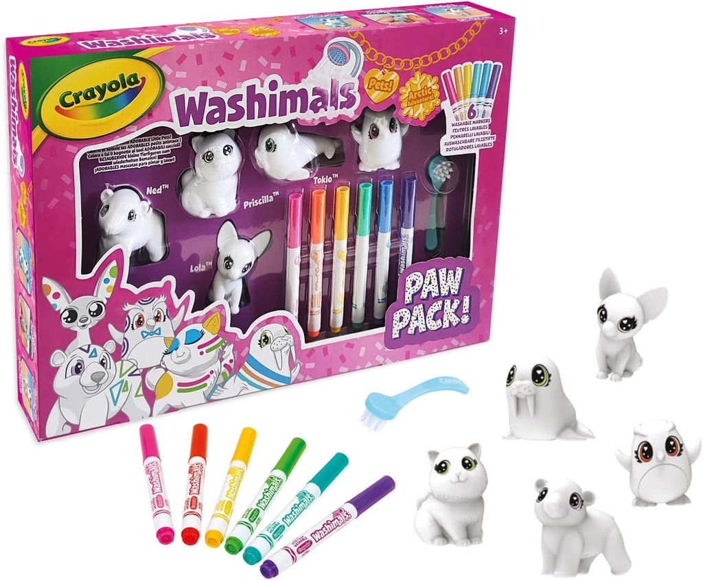 Set 5 mascotas artico Washimals Crayola