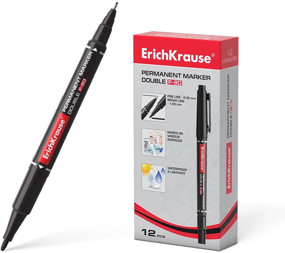 Marcador Permanente P-80 doble punta Erich Krause