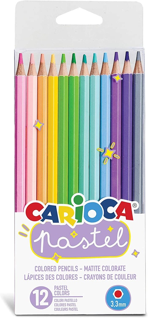 [43034] LAPICES CARIOCA PASTEL BLISTER DE 12 COLORES