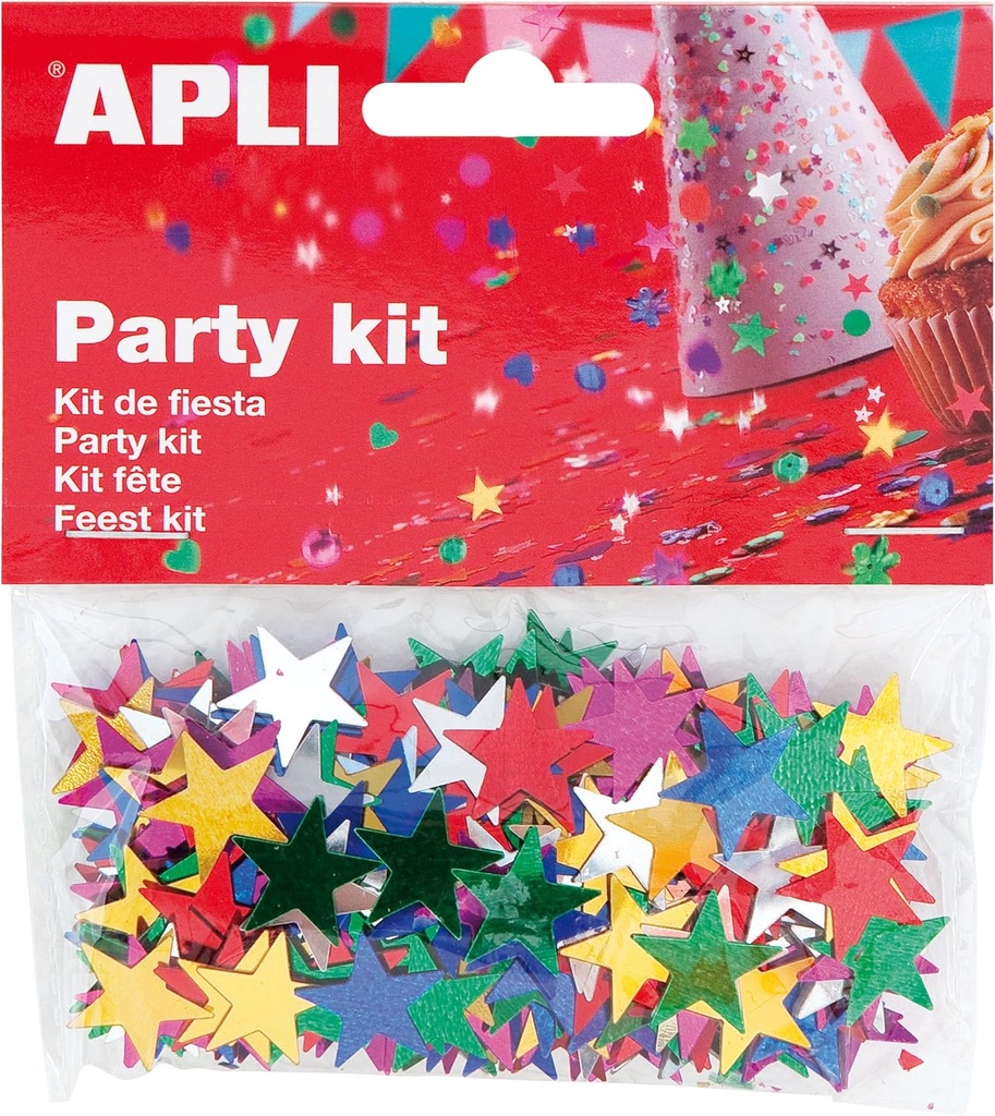 [13821] Confeti estrellas colores surtidos 15mm 14g Apli