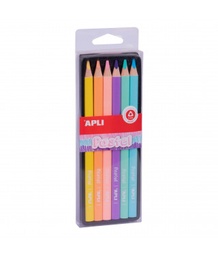 [18059] Lapices Jumbo Pastel Triangular 6uds APLI