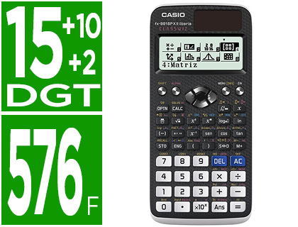 [FX-991SPXII] Calculadora casio fx-991spx ii classwizz cientifica 576 funciones 9 memorias 15+10+2 digitos codigo QR con tapa
