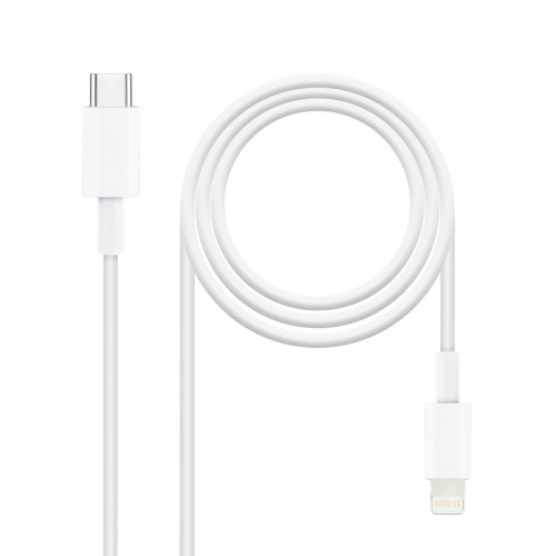 [10.10.0602] Cable USB C a LIGHTNING 2.0m blanco Nanocable