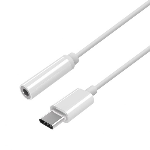 [A109-0384] Cable conversor USB tipo C /M a Jack 3.5/H 15cm blanco Aisens