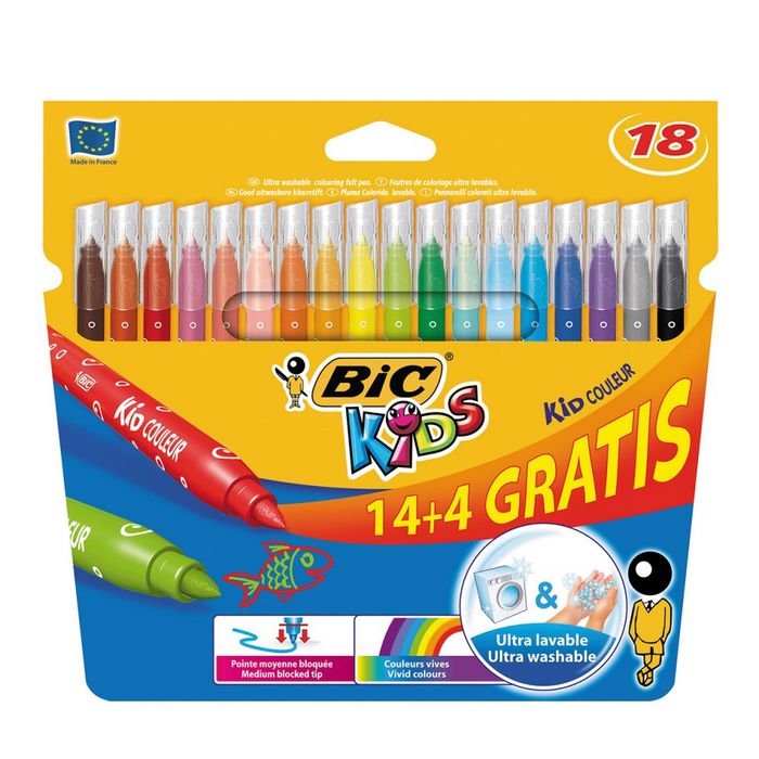 [937510] ROTULADOR BIC KIDS COULEUR C/14+4 COLORES SURTIDOS