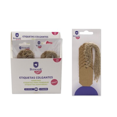 [328559] Etiquetas Colgantes Kraft 3.5x6cm 8ud