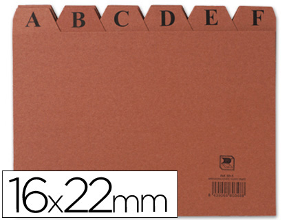 [IC05] Indice fichero nº5 160x220mm alfabético carton Liderpapel