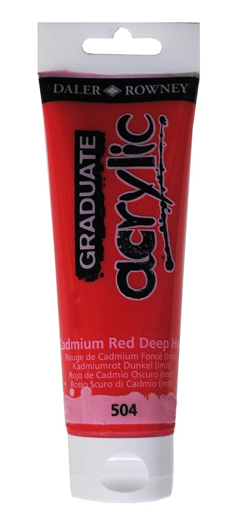 [D123120504] Graduate pintura acrílica 120ml rojo cadmio oscuro 504 Daler Rowney