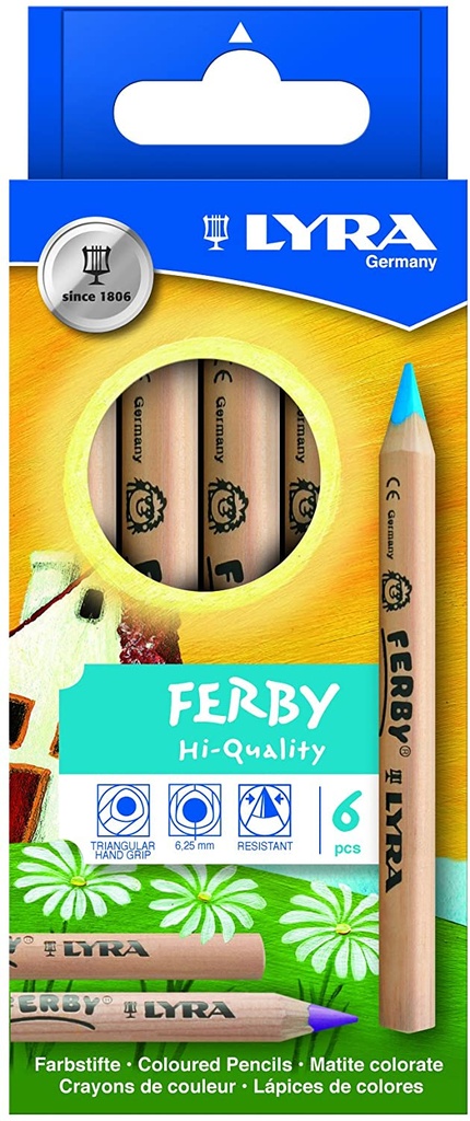 [L3611060] Lápices colores 6uds Ferby Nature Lyra