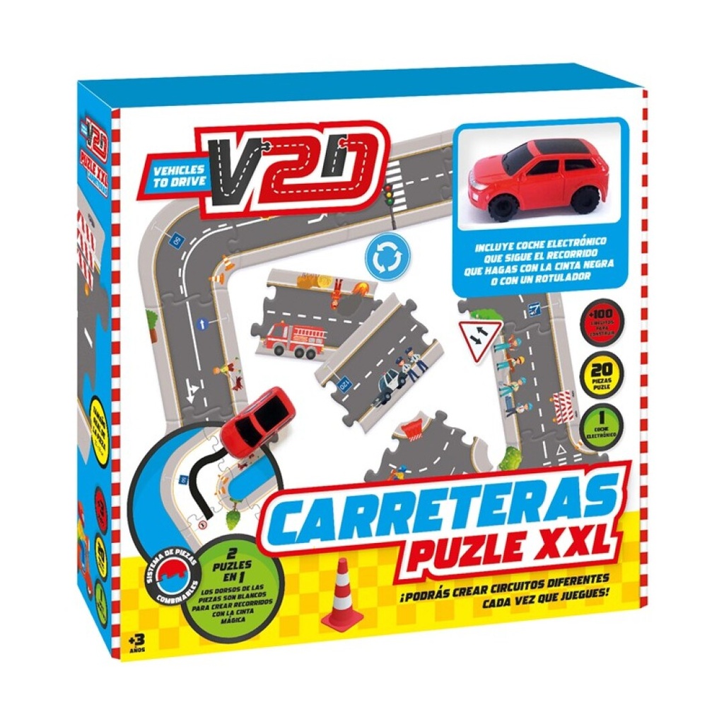 [V2D004] Puzzle XXL infinito - Carreteras (con coche) Imagiland