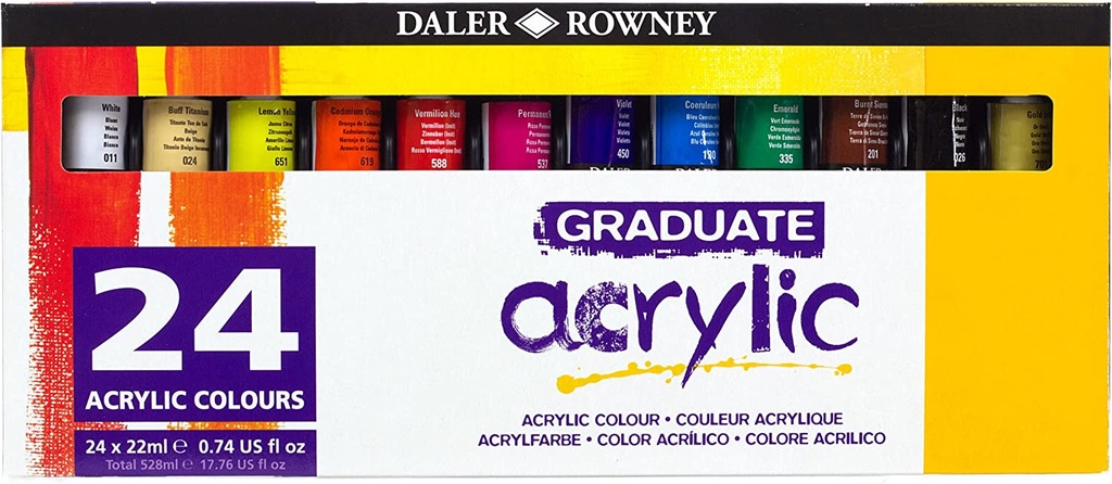 [D123900024] Pintura acrilica 24uds 22ml Daler Rowney Graduate