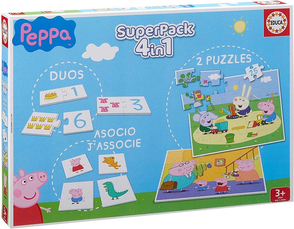 [16229] Superpack Peppa Pig Pack de Domino, Identic y 2 Puzzles