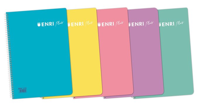 [400150288] Cuaderno espiral 4X4 4º 90g 80h T/P C/M colores pastel surtidos Enri