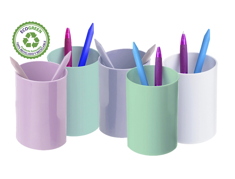 Cubilete Ecogreen 100% reciclado colores pastel Archivo 2000