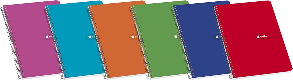 [100430106] Cuaderno espiral 2L 3mm Fº 63g 80h T/B C/M colores surtidos Enri