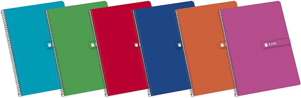 [100430069] Cuaderno espiral 2L 3mm Fº 63g 80h T/D C/M colores surtidos Enri