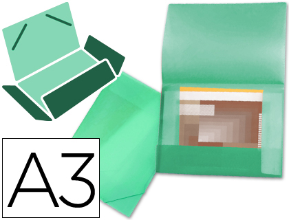 Carpeta gomas A3 297x420mm solapas polipropileno translucida Liderpapel