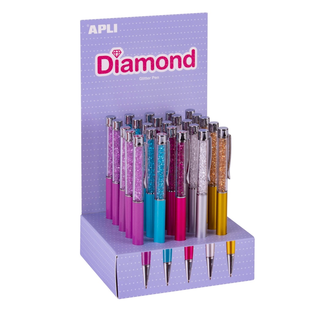 [19321] Bolígrafos purpurina Diamond Apli