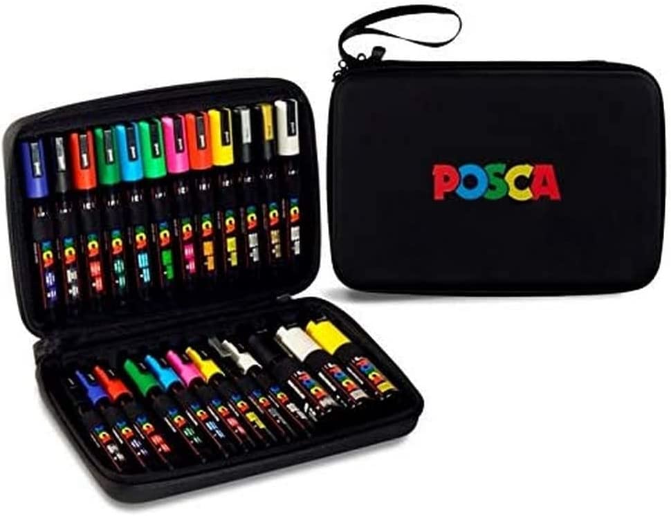 [182634650] Marcador 24uds Posca maletín tela