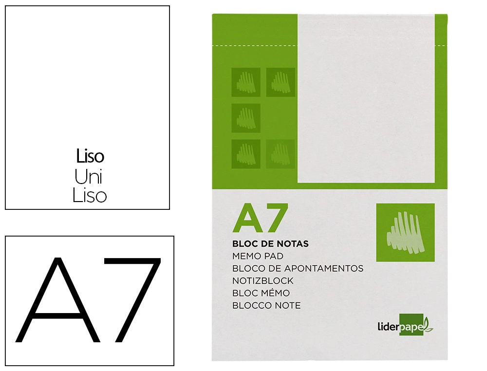 [BN10] Bloc Liso A7 60g 80h perforado T/B Liderpapel