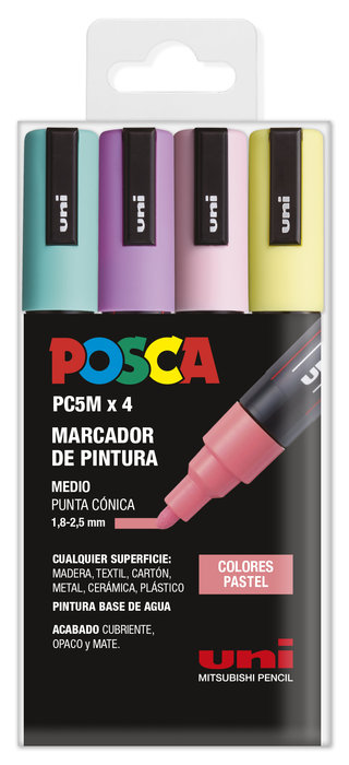 [182634811] Marcador PC5M 1.8-2.5mm 4uds pastel Posca