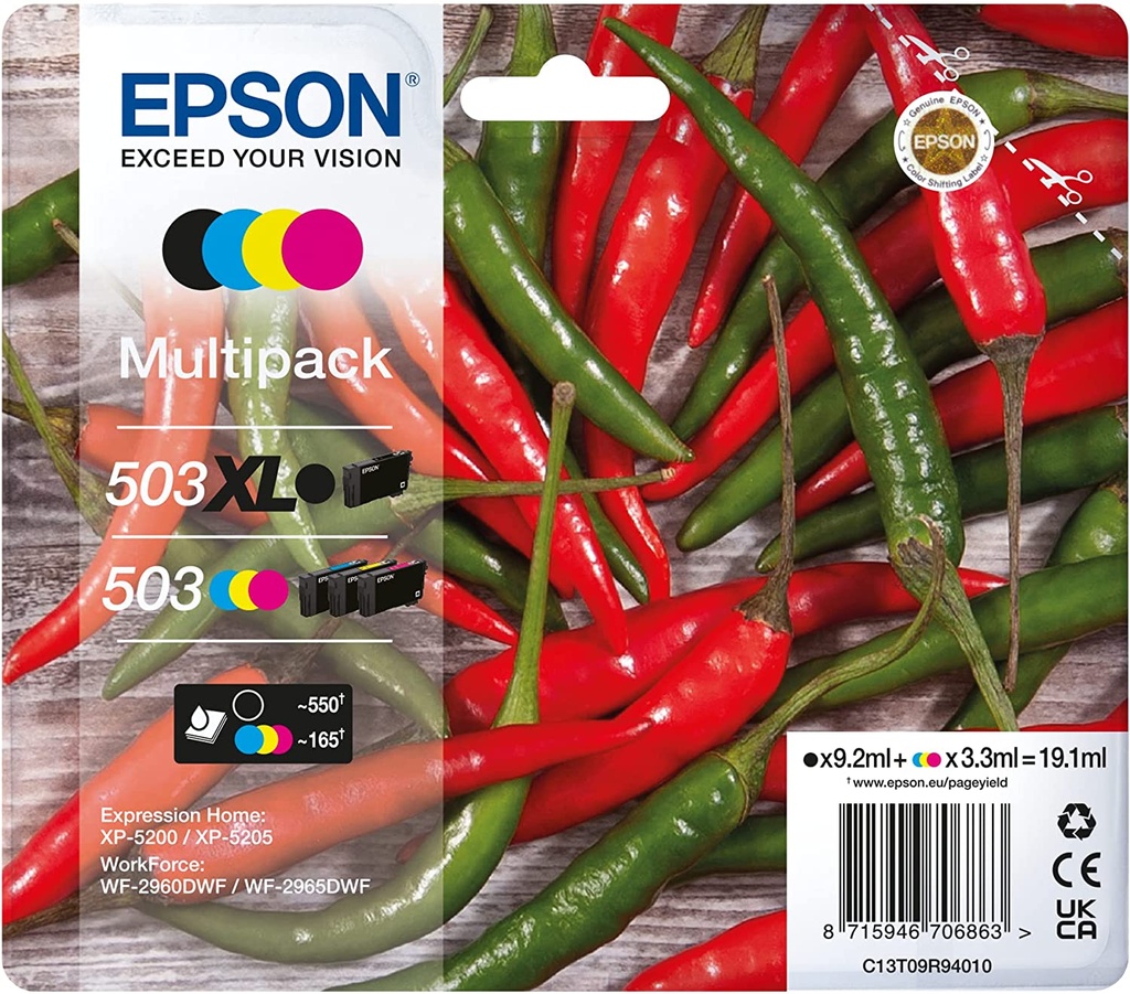 [C13T09R94010] Tinta Epson 503 Original 6ZC71AE Pack Negro y Color