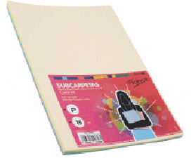 [15802] Subcarpetas Fº 180g 15uds colores suaves surtidos Fabrisa