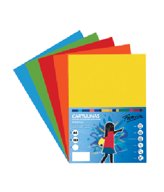 [15450] Cartulina A4 180g 50h colores fuertes Fabrisa