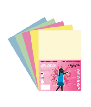 [15448] Cartulina A4 180g 50h colores pastel Fabrisa