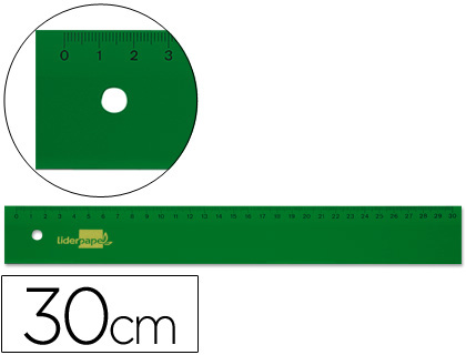[RG02] Regla 30cm acrilico verde Liderpapel