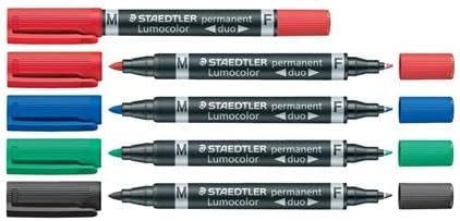 Rotulador permanente doble punta 0.6mm 1mm Lumocolor