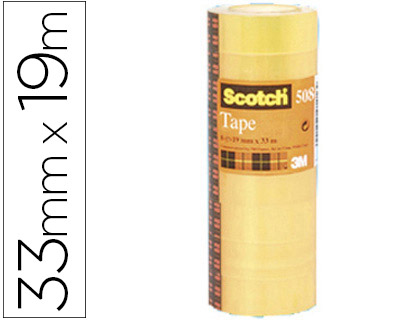 [FT510097270] Cinta adhesiva scotch acordeon 33 mt x 19 mm pack de 8 unidades.