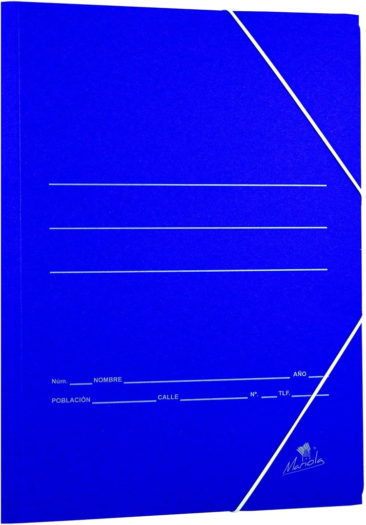 [1085] Carpeta gomas Fº 3 solapas carton azul