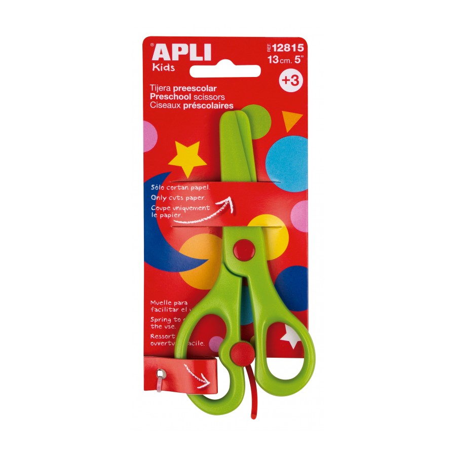 [12815] Tijera preescolar 13cm verde Apli +3