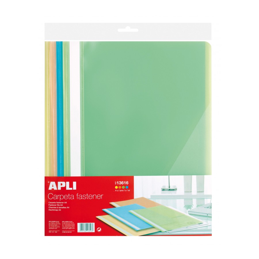 [13616] Carpeta dossier fastener A4 colores apli