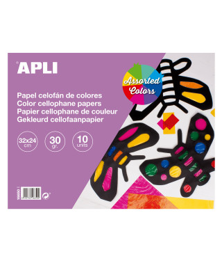 [16650] Bloc manualidades celofan 320x240mm 10h colores surtidos Apli