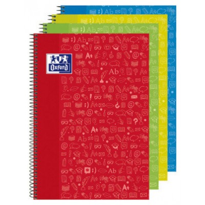 [400136930] Cuaderno espiral 4X4 Fº 90g 80h Lenguaje T/D Write&Erase colores surtidos Oxford