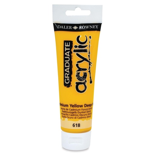 [D123120618] Graduate pintura acrílica 120ml amarillo cadmio oscuro 618 Daler Rowney