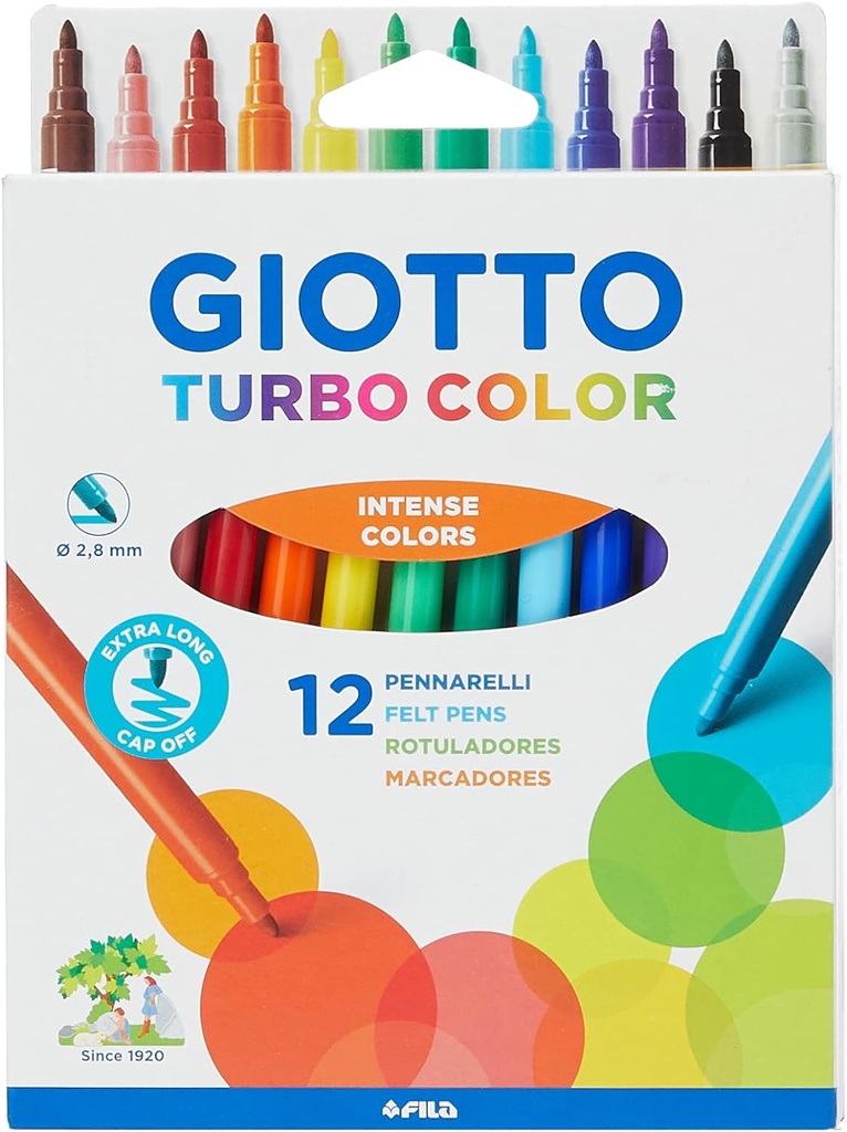 [F07140000] Rotuladores 12uds turbo color c/asa Giotto