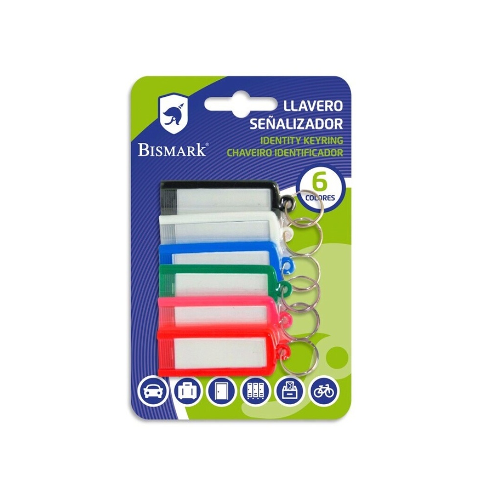 [317818] Llavero plástico 7cm colores surtidos 6uds Bismark