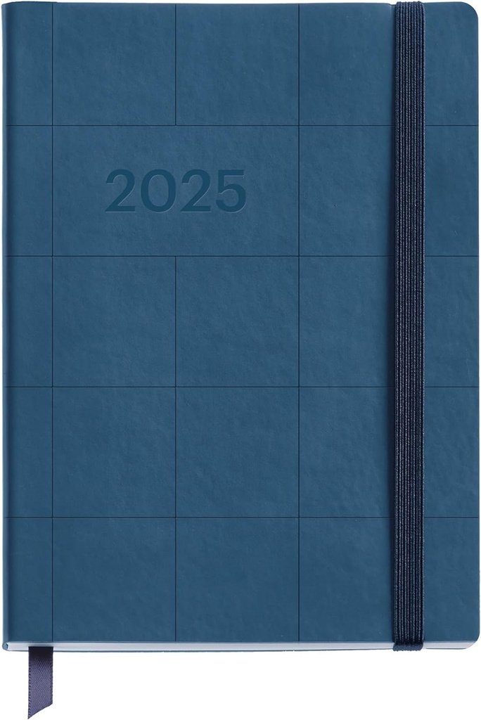 [MR33067] Agenda 2025, Agenda anual 122x168 mm, Agenda día página, Cubierta flexible símil piel cosida, Papel 80 g/m², Español, Inglés y Portugués, Color azul marino Miquelrius
