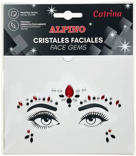 [DL000632] Gemas Faciales Adhesivas Catrina | Pegatinas Brillantes para la Cara | Maquillaje para Festivales, Carnaval y Halloween | Pegatinas faciales Brillantes Alplino