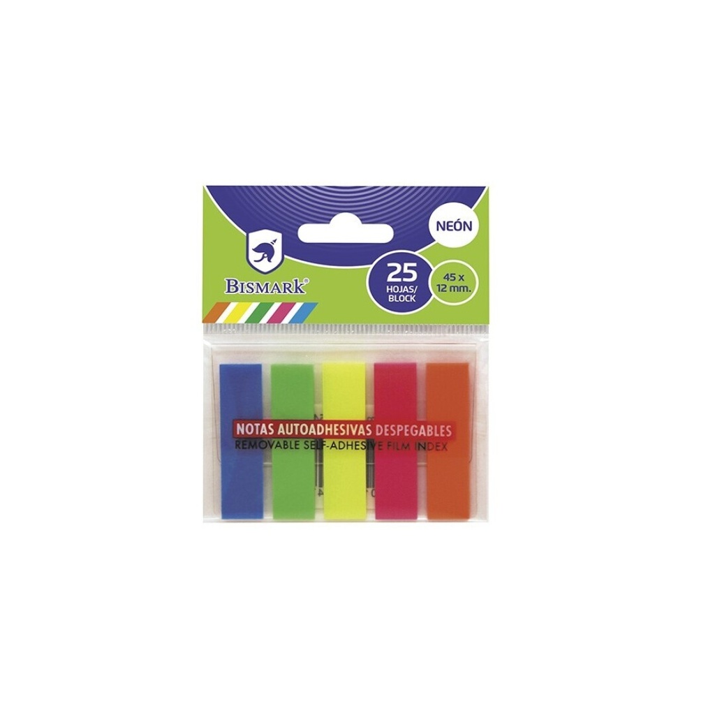 [318276] Índices adhesivos 45x12mm 5 colores neon Bismark